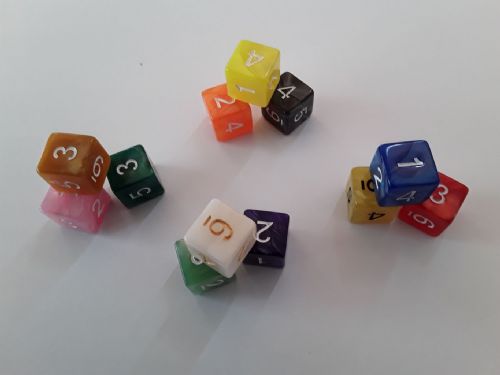 marble six sided dice